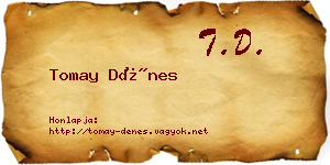 Tomay Dénes névjegykártya