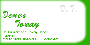 denes tomay business card